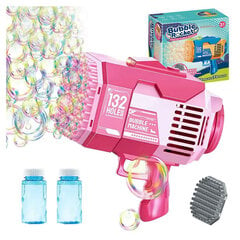 Ziepju burbuļu pistole ar Led apgaismojumu, rozā, 24 x 21 x 12,5 cm cena un informācija | Ūdens, smilšu un pludmales rotaļlietas | 220.lv