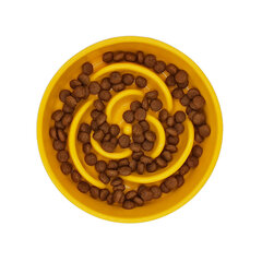 Миска керамическая для собак, медленно едящая Tailium, M, жёлтая цена и информация | Миски, ящики для корма | 220.lv