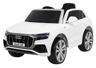 Vienvietis elektromobilis Audi Q8 LIFT, baltas cena un informācija | Bērnu elektroauto | 220.lv