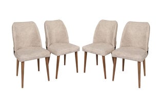 4 krēslu komplekts Kalune Design Nova 071, bēšs/brūns cena un informācija | Virtuves un ēdamistabas krēsli | 220.lv
