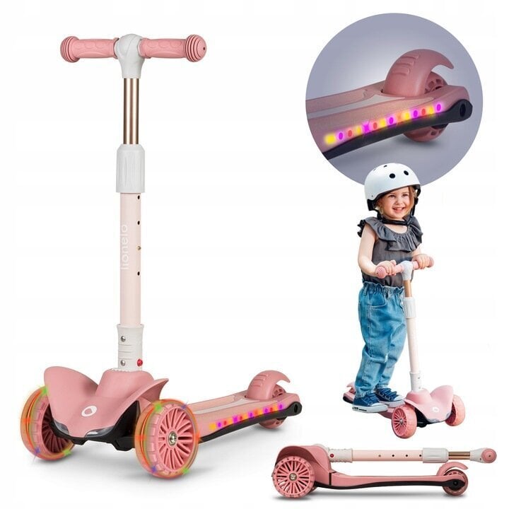 Skrejritenis bērniem Lionelo Timmy 3 LED, rozā cena un informācija | Skrejriteņi | 220.lv