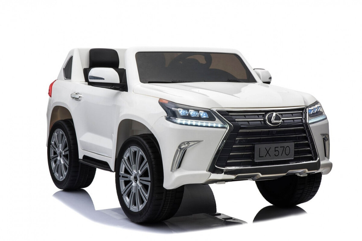 Divvietīgs elektroauto Lexus LX570, balts цена и информация | Bērnu elektroauto | 220.lv