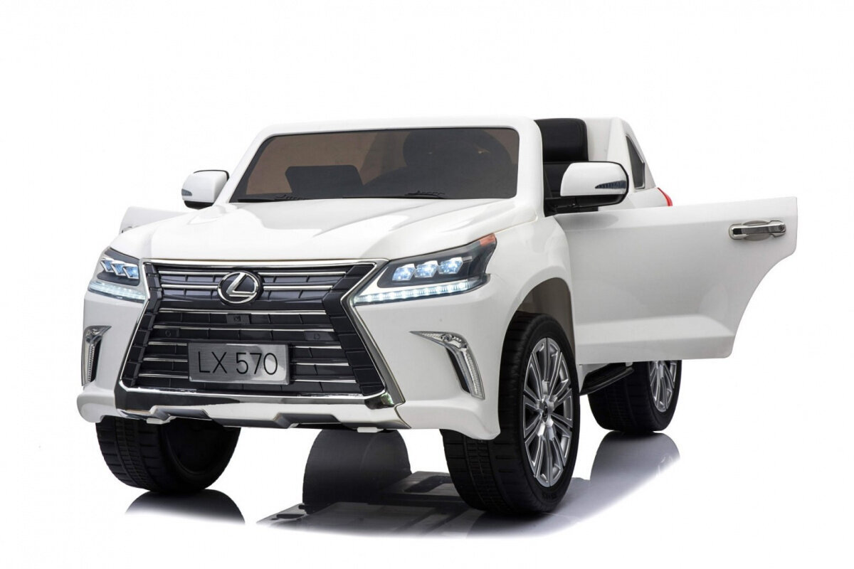 Divvietīgs elektroauto Lexus LX570, balts цена и информация | Bērnu elektroauto | 220.lv