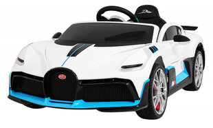 Vienvietīgs elektroauto Bugatti Divo, balts cena un informācija | Bērnu elektroauto | 220.lv