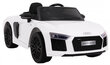 Audi R8 Spyder elektroauto bērniem, balts cena un informācija | Bērnu elektroauto | 220.lv