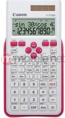" калькулятор canon f-715sg, белый, школьный, 12 цифр, с розовым корпусом цена и информация | Канцелярия | 220.lv