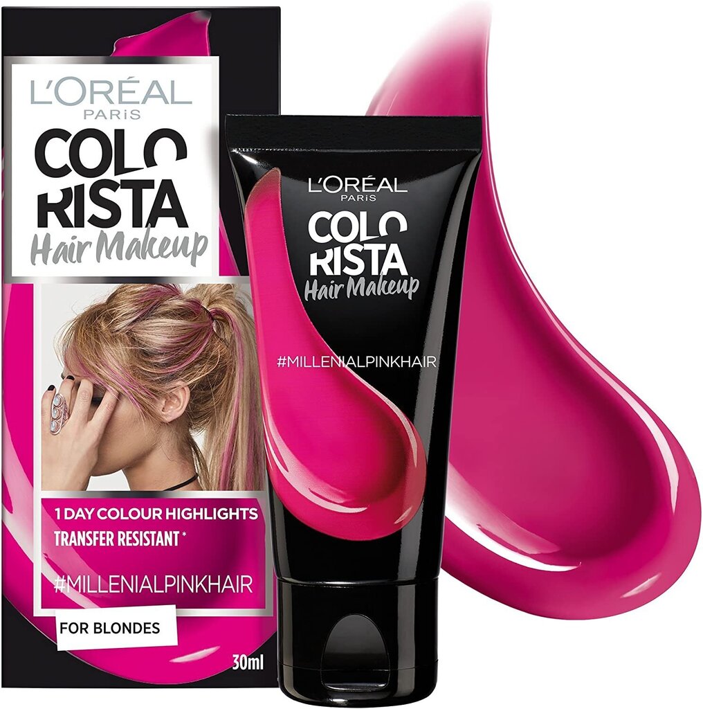 Matu krāsa L`Oréal Paris Colorista Hair Make Up Millennial Pink, 30 ml cena un informācija | Matu krāsas | 220.lv