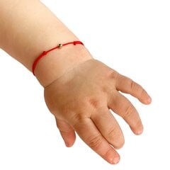 Детский браслет удачи из красной нити с позолоченной вставкой 14 карат цена и информация | Аксессуары для детей | 220.lv