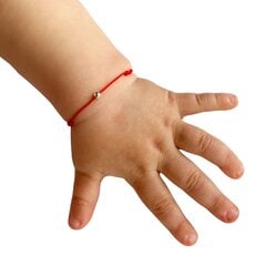 Детский браслет удачи из красной нити со вставкой из серебра 925 пробы цена и информация | Аксессуары для детей | 220.lv