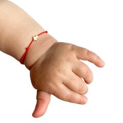 Детский браслет удачи из красной нити с золотым* крестом цена и информация | Аксессуары для детей | 220.lv