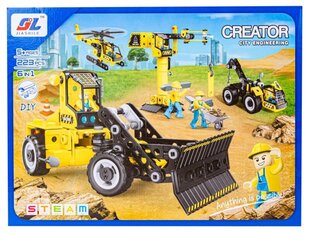 Būvmašīnu konstruktors 6in1, 223 daļas cena un informācija | Rotaļlietas zēniem | 220.lv