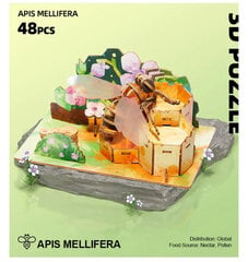 Mideer 3D koka puzle Bee, 48 gab cena un informācija | Attīstošās rotaļlietas | 220.lv