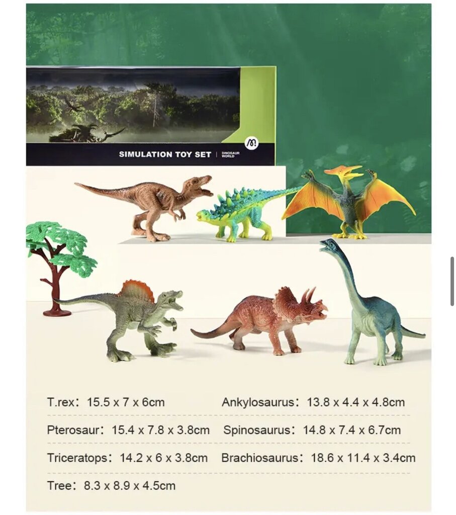 Dinozauru figūriņu komplekts MiDeer, 6 gab. цена и информация | Rotaļlietas zēniem | 220.lv