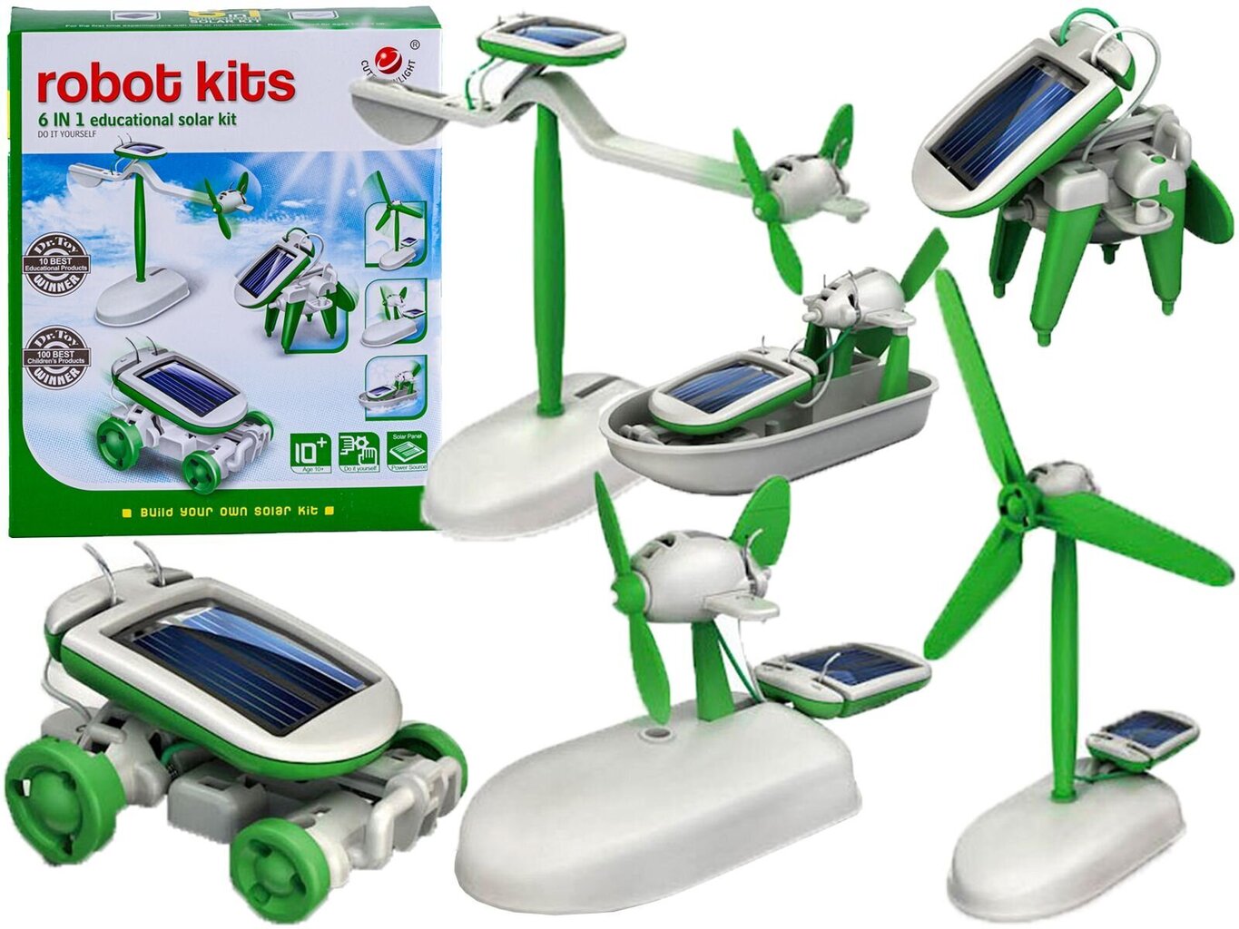 Saules rotaļlietu roboti 6in1, izglītojošais komplekts cena un informācija | Attīstošās rotaļlietas | 220.lv