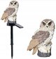 Āra lampa ar saules bateriju Aptel Owl White 43 cm, 1 gab. cena un informācija | Āra apgaismojums | 220.lv