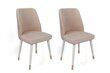 4 krēslu komplekts Kalune Design Hugo-407, bēšs/balts cena un informācija | Virtuves un ēdamistabas krēsli | 220.lv
