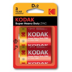 Baterijas Kodak R20 / D 1.5V bl.2 24 gab. cena un informācija | Baterijas | 220.lv