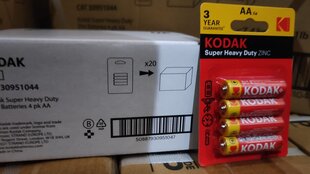 Baterijas Kodak R6 / AA 1.5V bl.4 80 gab. цена и информация | Батарейки | 220.lv