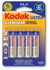 Baterijas Kodak 1.5V AA 4 gab. cena un informācija | Baterijas | 220.lv