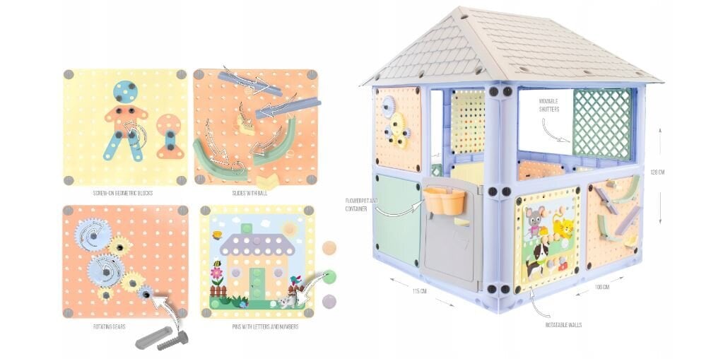 Interaktīvā māja bērniem Smat House, 128x115 cm cena un informācija | Bērnu rotaļu laukumi, mājiņas | 220.lv