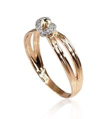 Золотое кольцо с бриллиантами Омега III из красного золота 585 пробы DS01G716 цена и информация | Кольца | 220.lv