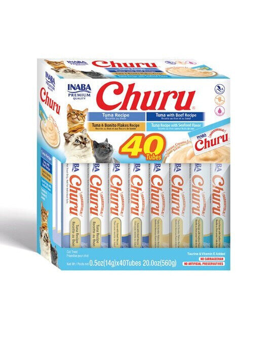 Inaba Churu Varieties kaķu gardumi ar tunci, 40x14 g cena un informācija | Gardumi kaķiem | 220.lv