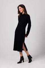 B241 Платье-конверт с завязывающимся поясом - черный цена и информация | Платья | 220.lv