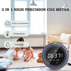 Монитор CO2 Protmex PTH-5, 3-в-1 цена и информация | Метеорологические станции, термометры | 220.lv