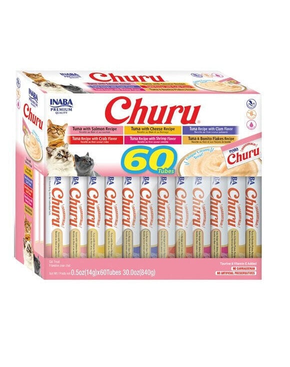 Inaba Churu Varieties gardumi kaķiem ar tunci, 60x14 g cena un informācija | Gardumi kaķiem | 220.lv