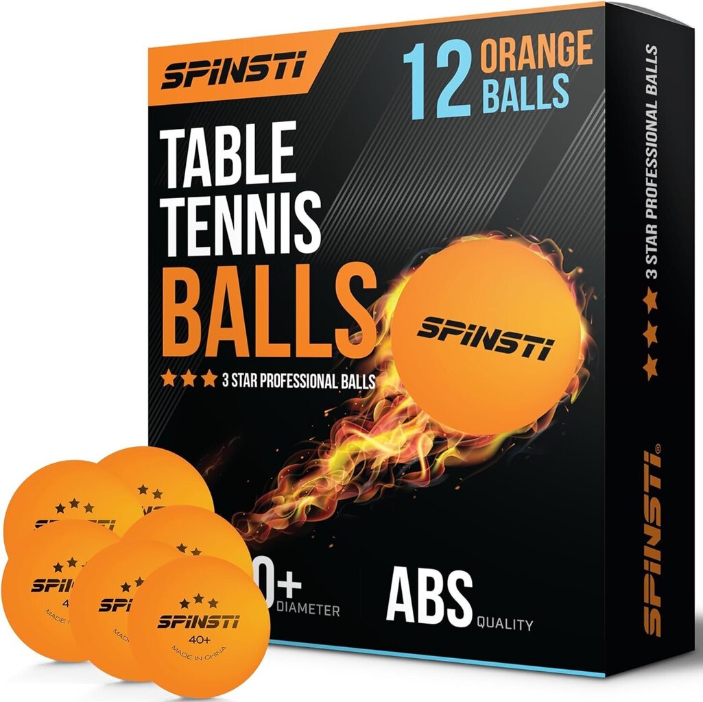 Galda tenisa bumbiņas Spinsti, 12gb, oranža cena un informācija | Galda tenisa bumbiņas | 220.lv