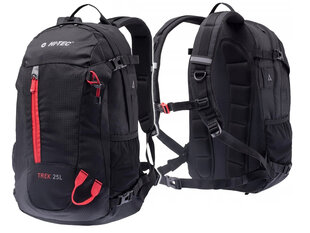 Mugursoma Hi-Tec Trek, 25L, melna/sarkana cena un informācija | Sporta somas un mugursomas | 220.lv