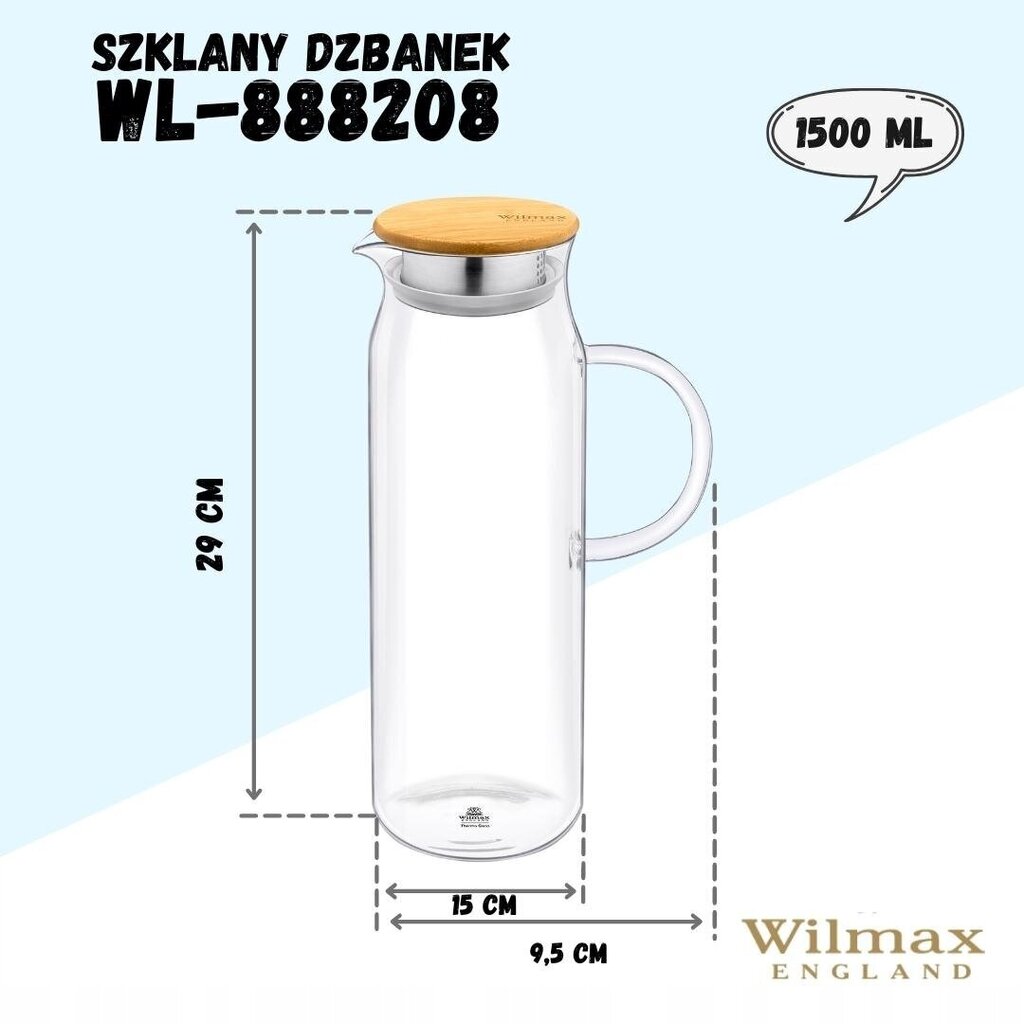 Wilmax krūze, 1500 ml cena un informācija | Glāzes, krūzes, karafes | 220.lv