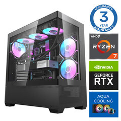 INTOP AQUA Ryzen 7 7700X 16GB DDR5 1TB SSD M.2 NVME RTX4060 8GB no-OS цена и информация | Стационарные компьютеры | 220.lv