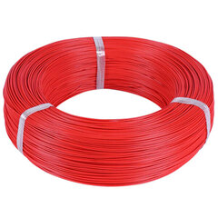 MSP Silikona strāvas kabelis 24AWG 0.2mm2 1m RED cena un informācija | Kabeļi un vadi | 220.lv