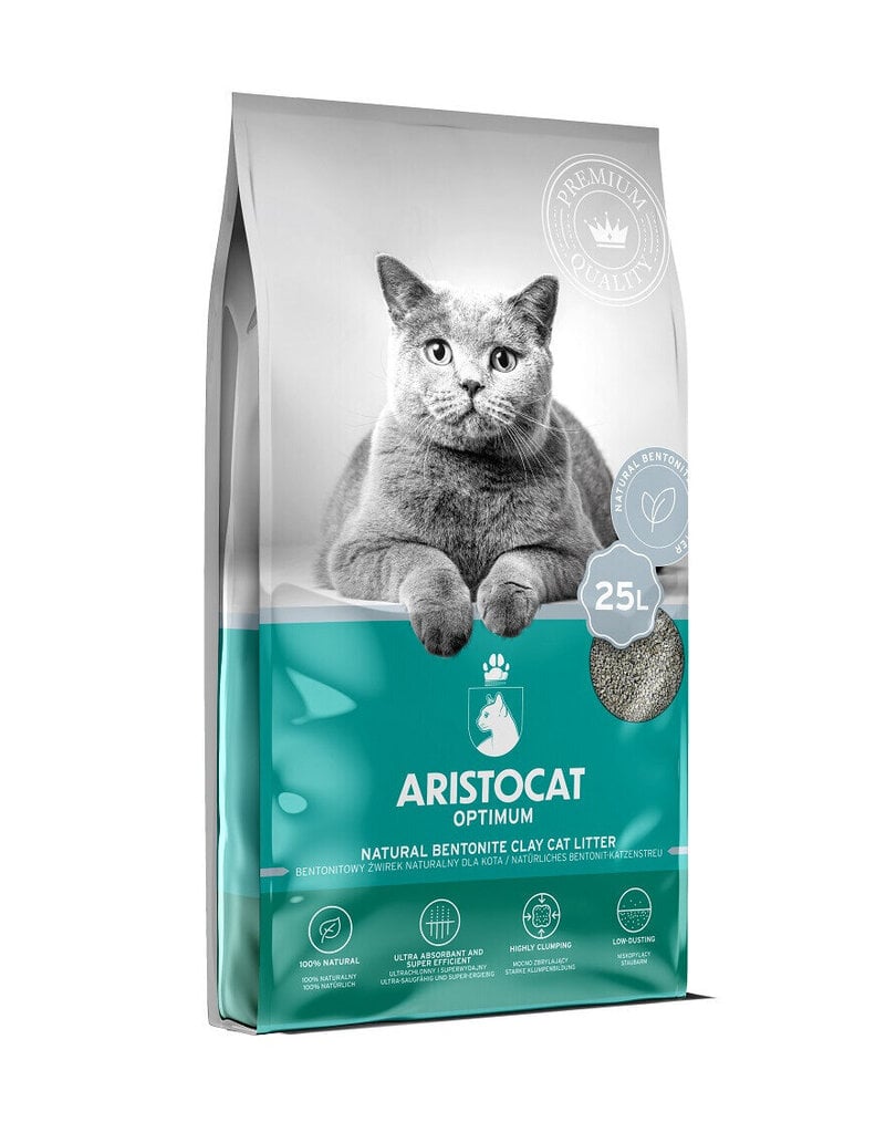 Cementējošie kaķu pakaiši Aristocat Optimum Natural 25 l cena un informācija | Smiltis un pakaiši | 220.lv