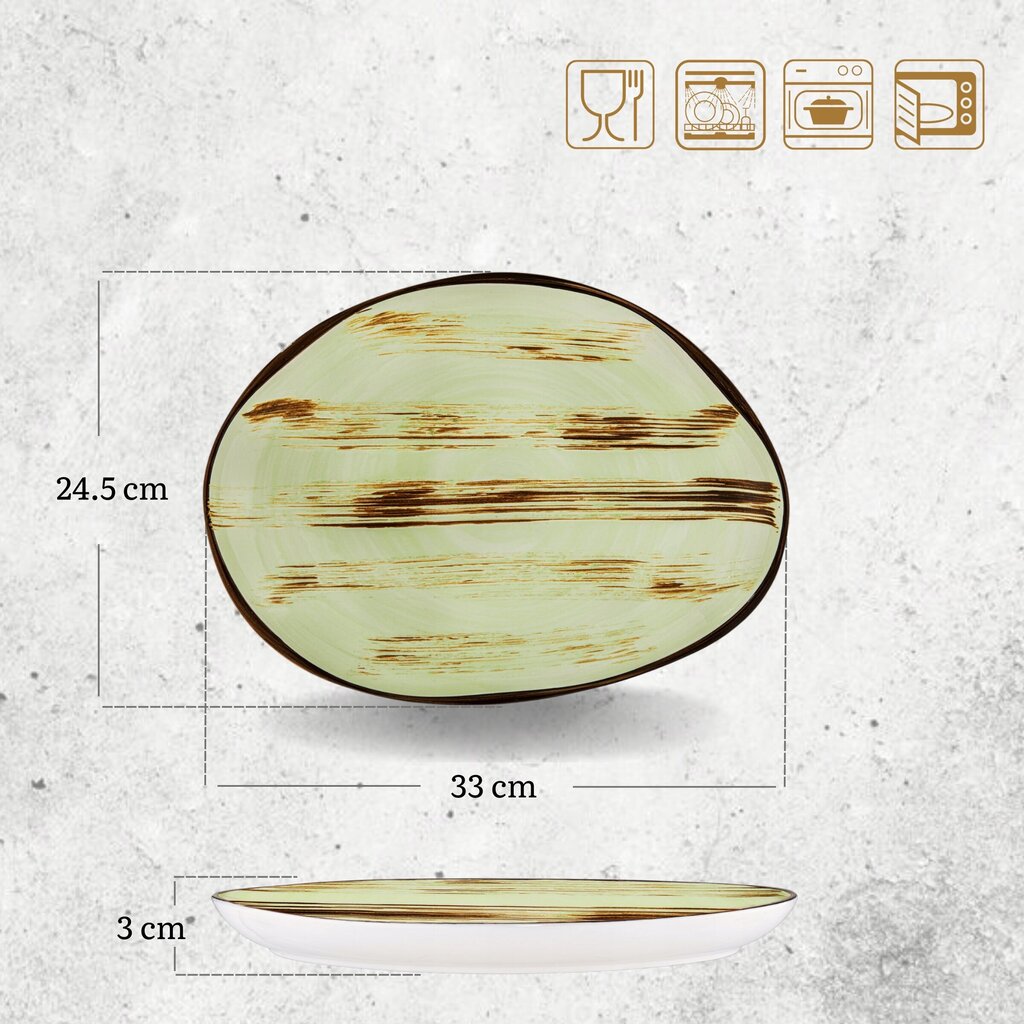 Wilmax ovālais šķīvis, 33*24,5 cm cena un informācija | Trauki, šķīvji, pusdienu servīzes | 220.lv