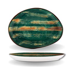 Фарфоровая овальная тарелка зеленая 33*24,5 см цена и информация | Посуда, тарелки, обеденные сервизы | 220.lv