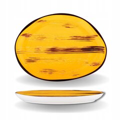 Porcelāna ovāls šķīvis dzeltens 33*24,5 cm цена и информация | Посуда, тарелки, обеденные сервизы | 220.lv