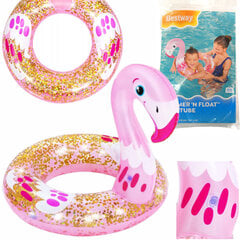Piepūšamais peldēšanas aplis Bestway, 61x58,5 cm, rozā cena un informācija | Piepūšamās rotaļlietas un pludmales preces | 220.lv