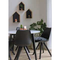 Комплект из 2-x обеденных стульев Bergen с черными деревянными ножками, тёмно-серый (2 шт.) цена и информация | Стулья для кухни и столовой | 220.lv