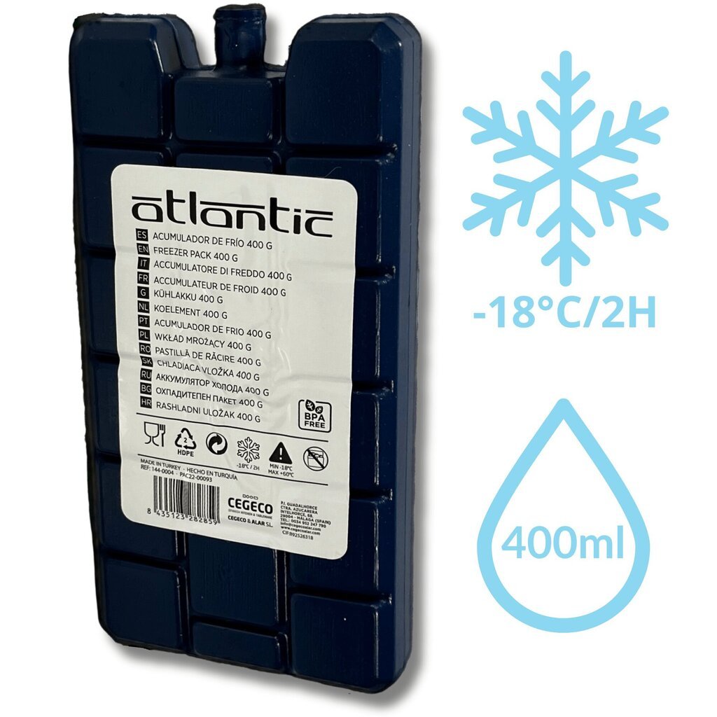 Saldētavas ieliktnis Atlantic Kamai, 400 ml, zils cena un informācija | Aukstuma somas, aukstuma kastes un aukstuma elementi | 220.lv