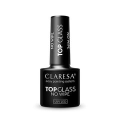 верхнее покрытие для лака для ногтей - claresa glass no wipe, 5 г цена и информация | Лаки для ногтей, укрепители | 220.lv