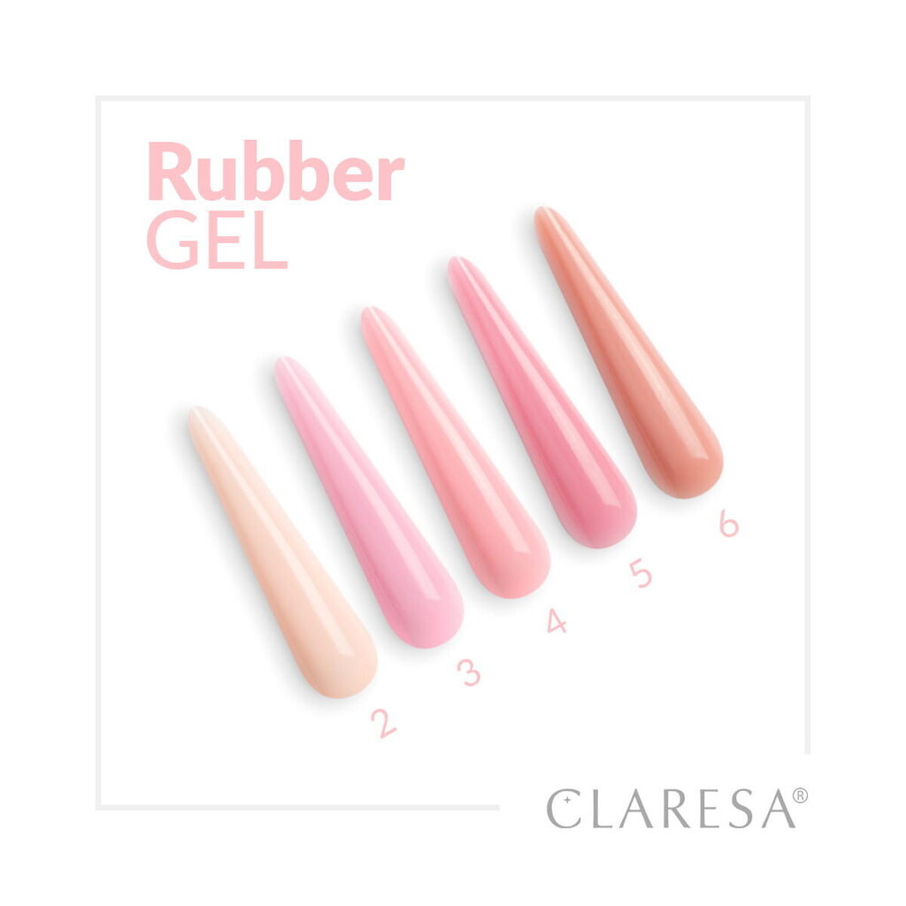 Nagu pieaudzēšanas želeja Claresa Rubber Gel, 3 rozā, 12 g цена и информация | Nagu kopšanas piederumi | 220.lv