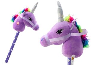Плюшевая голова единорога на палочке Hobby Horse со звуками, фиолетовый цена и информация | Игрушки для малышей | 220.lv