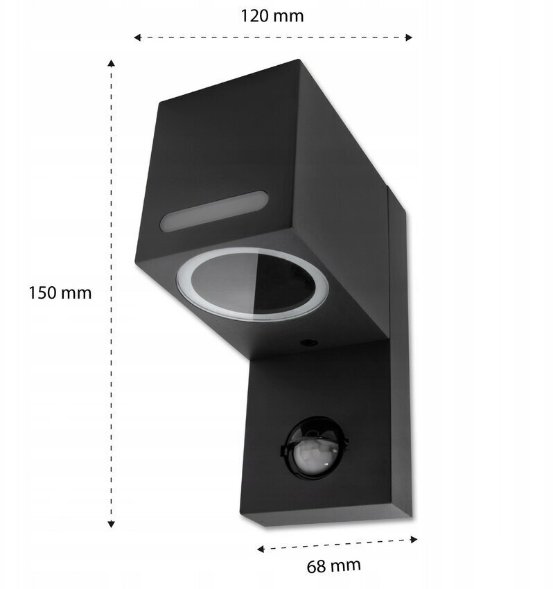 Āra sienas lampa ar kustību sensoru MasterLed GU10, melns cena un informācija | Āra apgaismojums | 220.lv