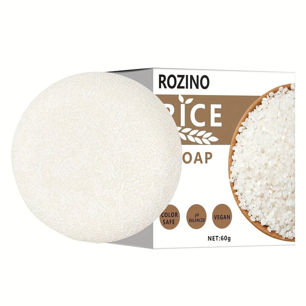 Cietās rīsu ziepes - šampūns Rozino, 60 g cena un informācija | Ziepes | 220.lv