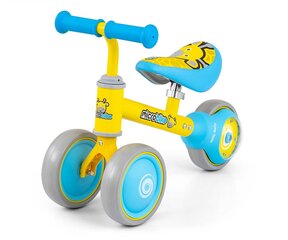 Trīsriteņu līdzsvara velosipēds Milly Mally Micro Plus Giraffe, dzeltens/zils cena un informācija | Balansa velosipēdi | 220.lv