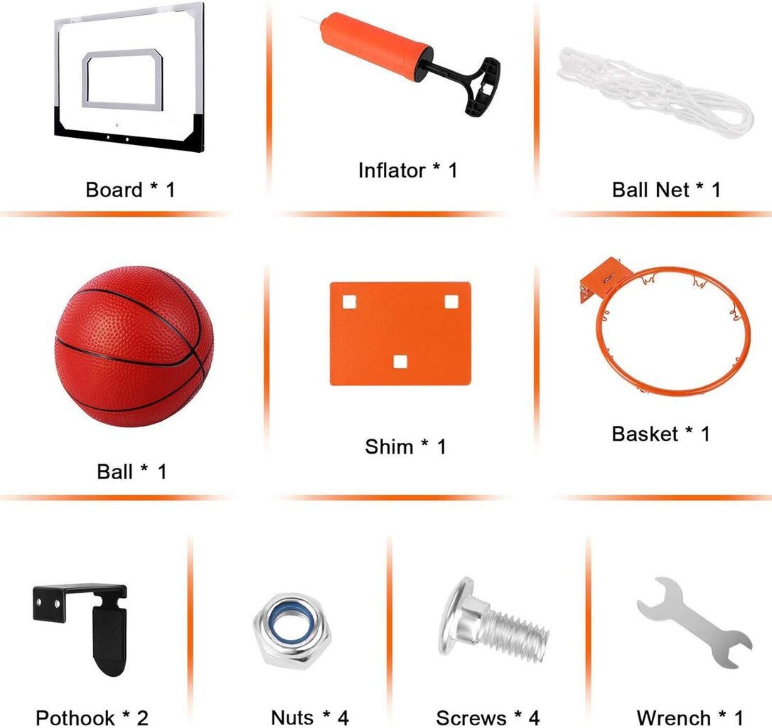 Mini basketbola grozs ar bumbu un gaisa sūkni Stay Gent cena un informācija | Citi basketbola aksesuāri | 220.lv
