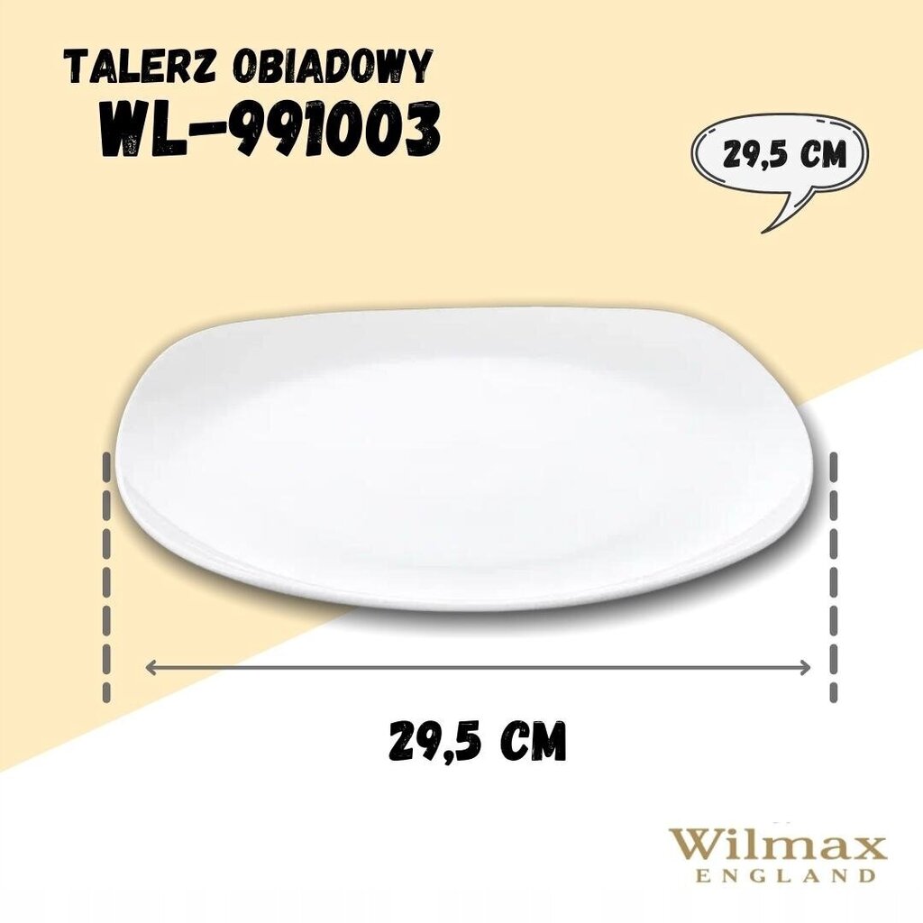 WILMAX šķīvis, 29,5x29,5 cm cena un informācija | Trauki, šķīvji, pusdienu servīzes | 220.lv