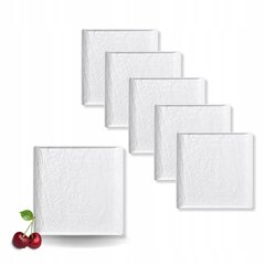 Фарфоровая квадратная тарелка белая матовая Wilmax 13x13 см набор из 6 штук цена и информация | Посуда, тарелки, обеденные сервизы | 220.lv